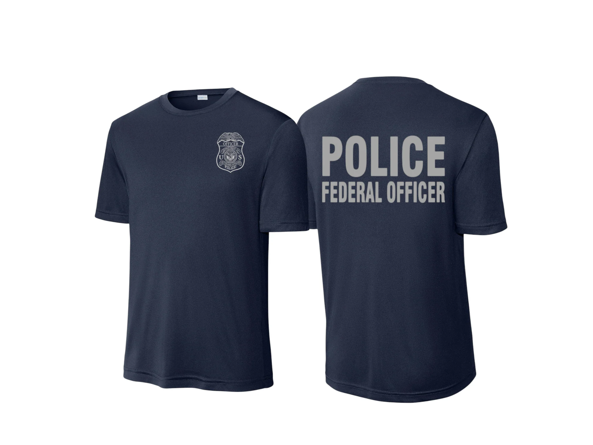 VA POLICE BADGE WICKING T-SHIRT-ST350-GREY INK - Image 4