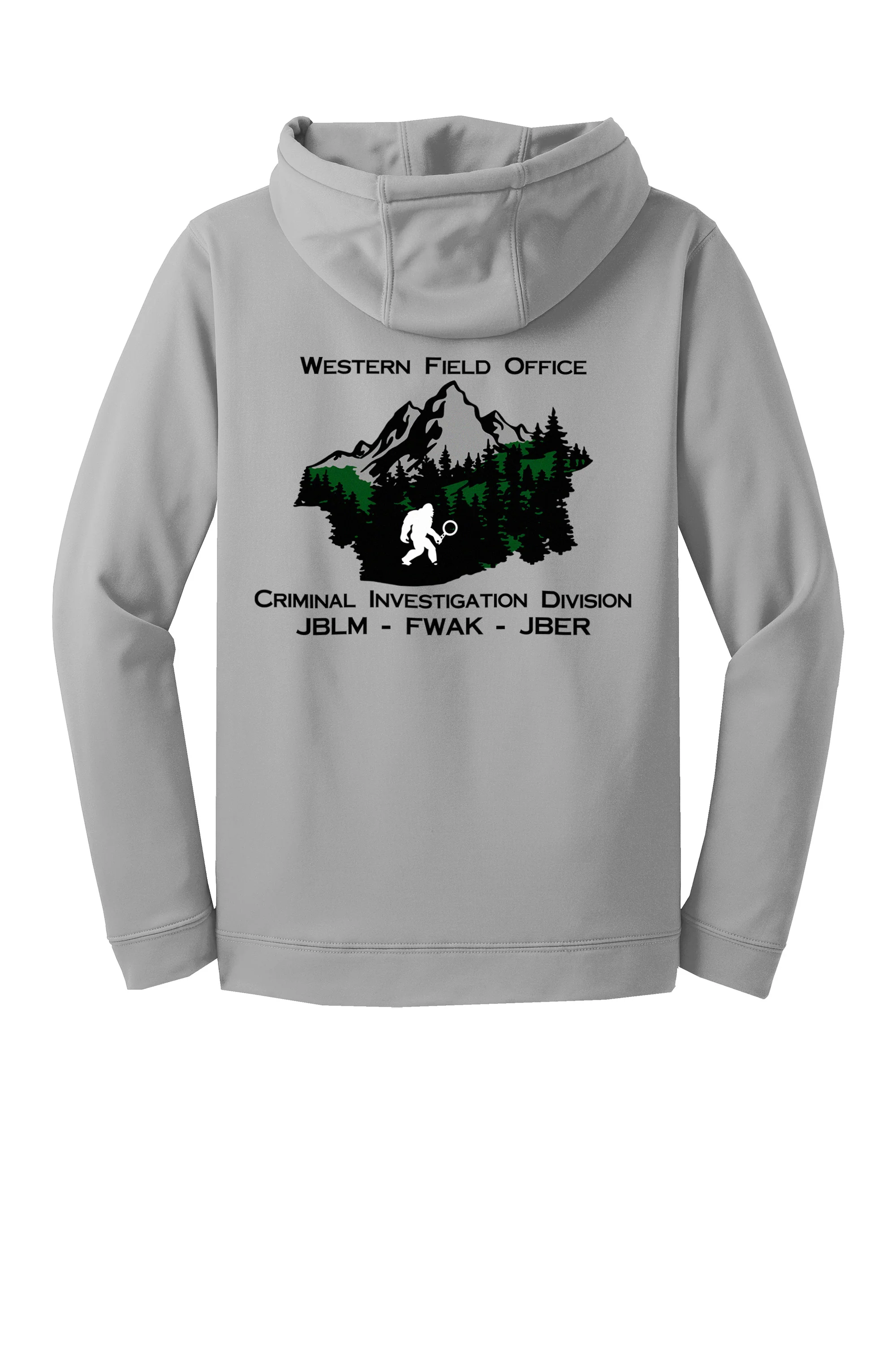 WESTERN FIELD OFFICE CID PRINTED- SPORT TEK WICKING HOODIE F244 - Image 2