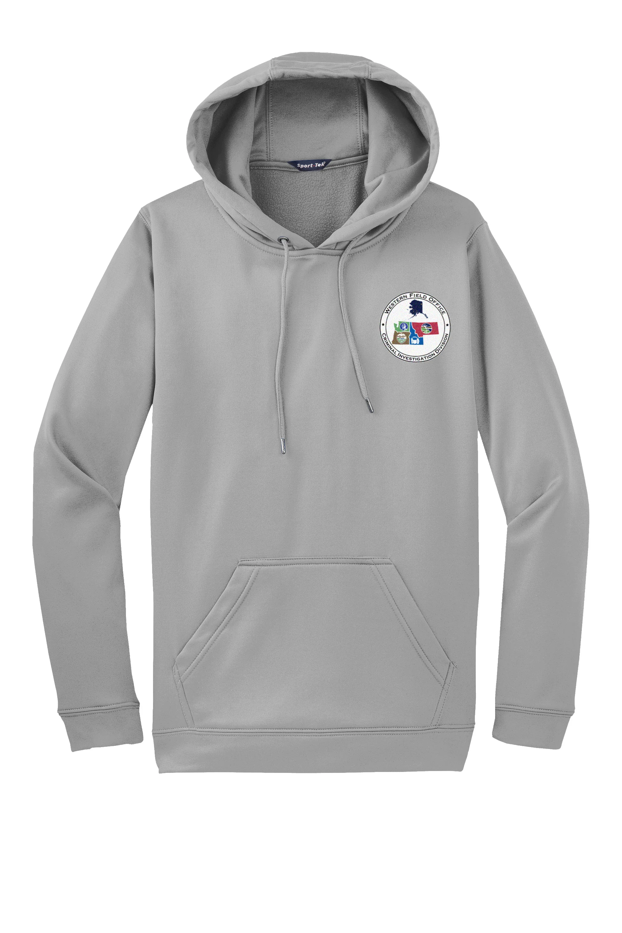 WESTERN FIELD OFFICE CID PRINTED- SPORT TEK WICKING HOODIE F244 - Image 3