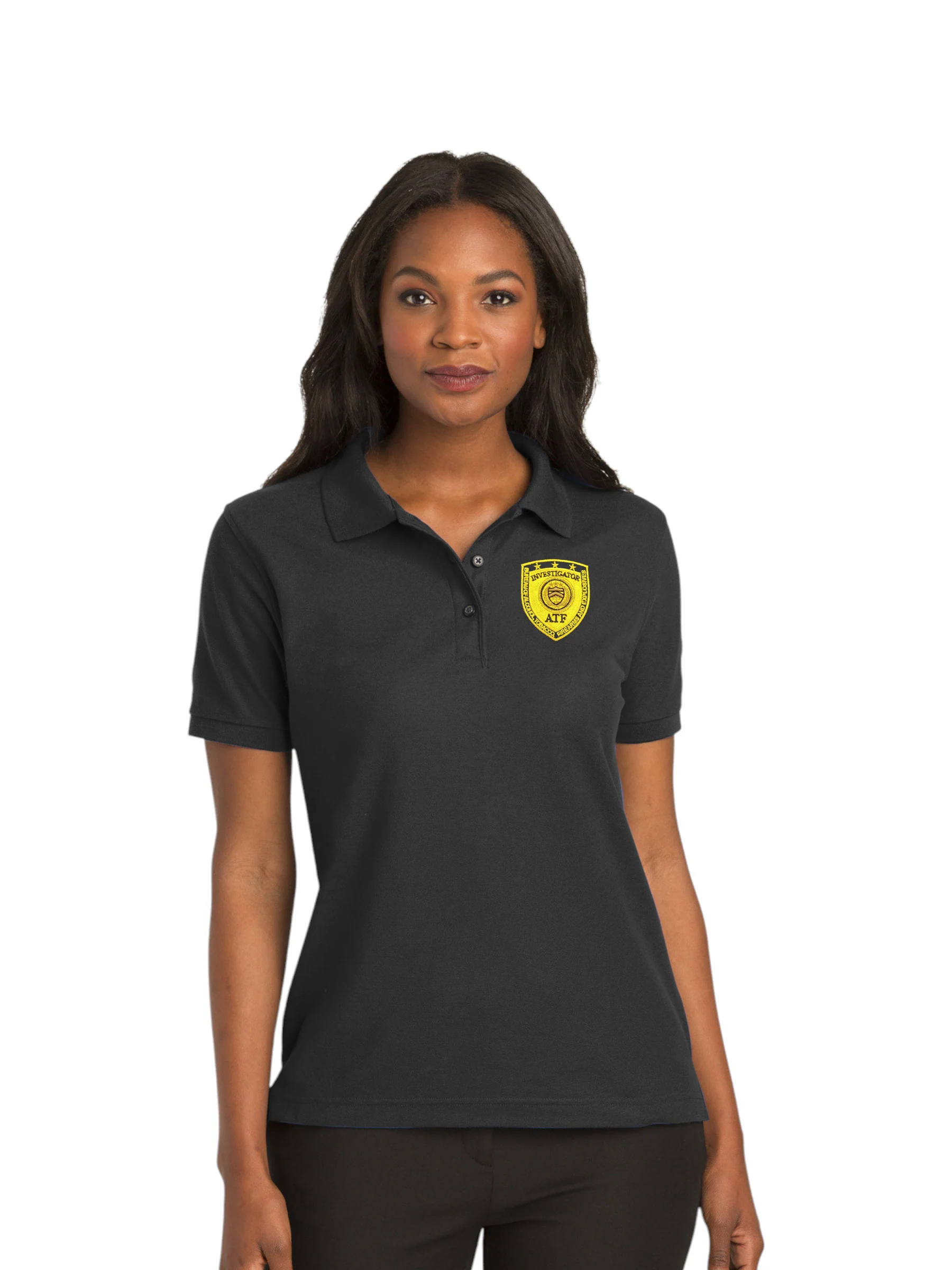 WOMEN'S ATF INVESTIGATOR BADGE PORT AUTHORITY POLO - L500 - Image 2