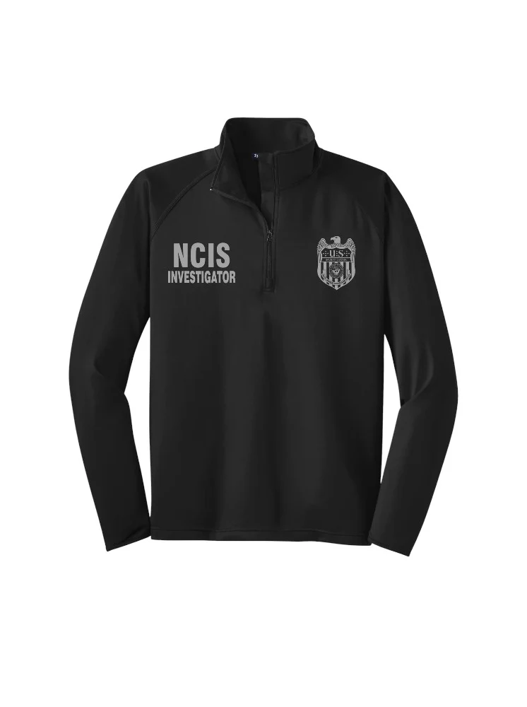 WOMEN'S NCIS INVESTIGATOR WICKING 1/2 ZIP PULLOVER IN GREY INK-LST850 - Image 2