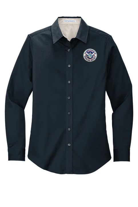 WOMEN'S DHS SEAL BUTTON UP DRESS SHIRT-L608-CLEARANCE - Image 2
