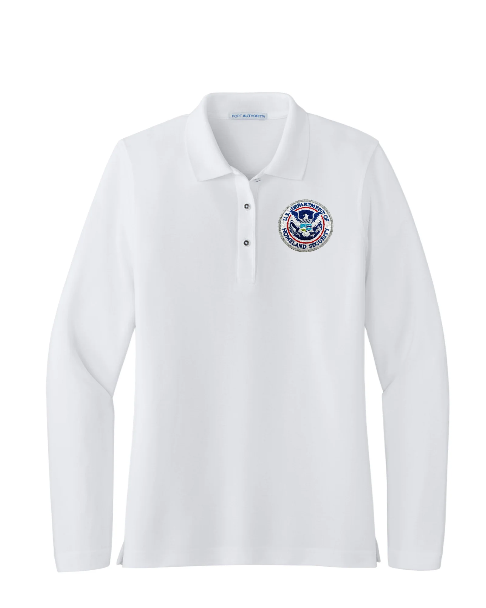 WOMEN'S DHS SEAL LONG SLEEVE PORT AUTHORITY POLO - L500LS - Image 11