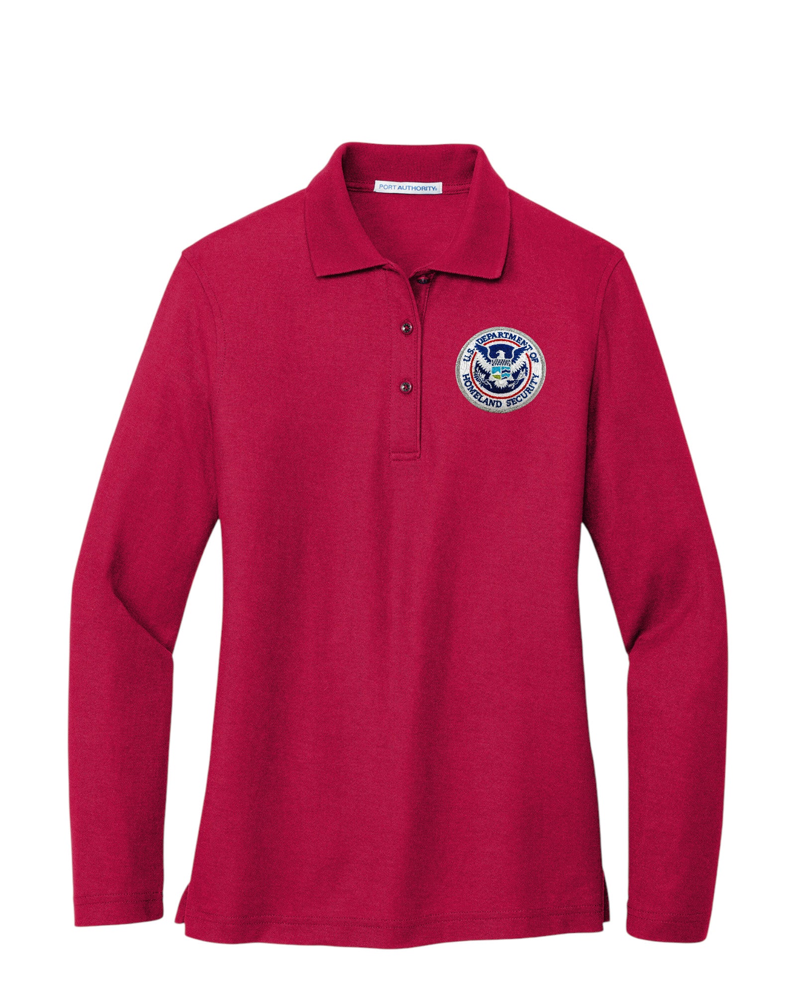 WOMEN'S DHS SEAL LONG SLEEVE PORT AUTHORITY POLO - L500LS - Image 16