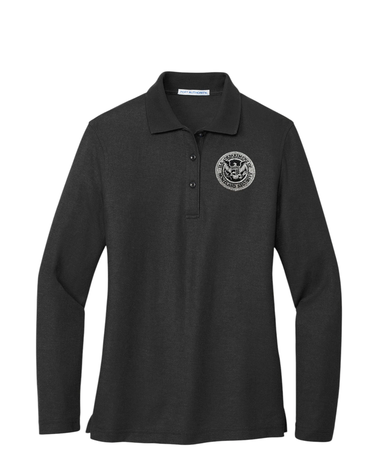 WOMEN'S DHS SEAL LONG SLEEVE PORT AUTHORITY POLO - L500LS - Image 3