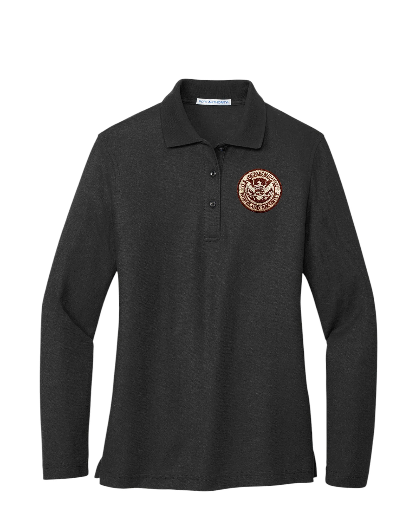 WOMEN'S DHS SEAL LONG SLEEVE PORT AUTHORITY POLO - L500LS - Image 5