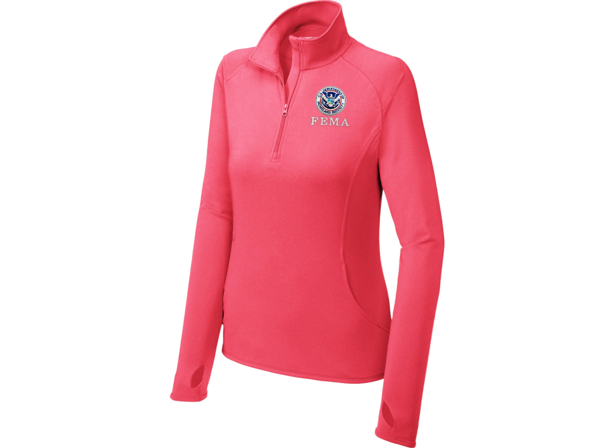 WOMEN'S FEMA SPORT TEK SPORT WICK STRETCH 1/2 ZIP PULLOVER-LST850 - Image 10