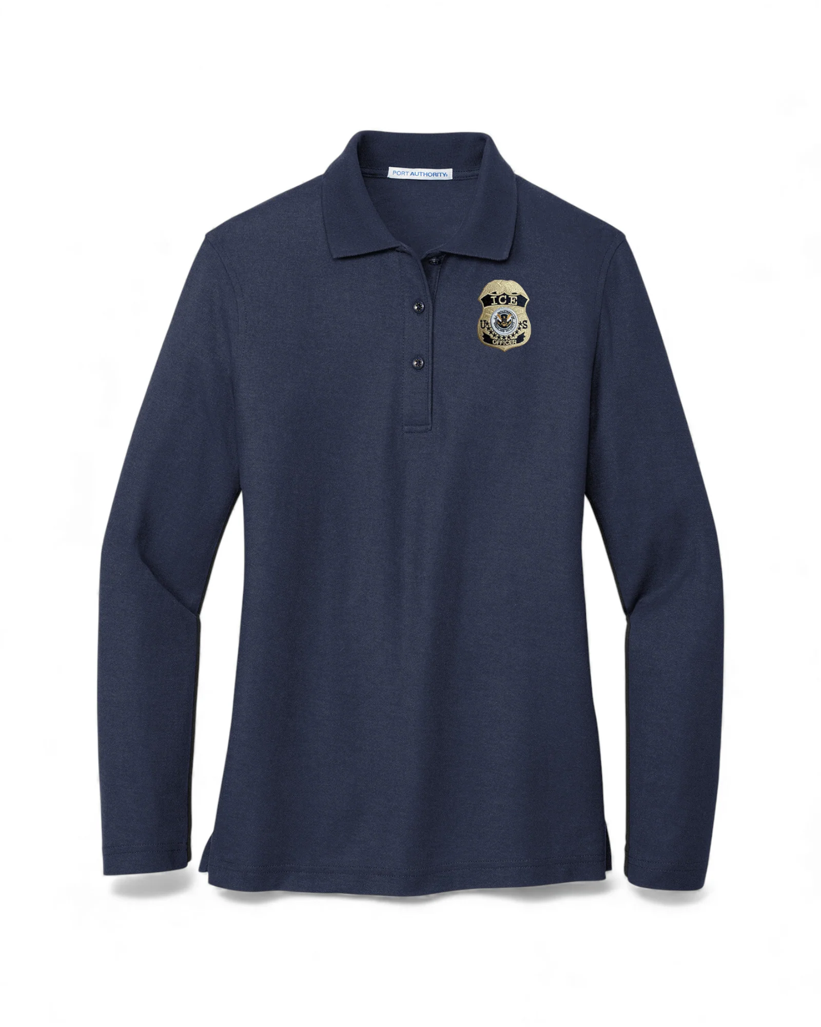 WOMEN'S LONG SLEEVE ICE OFFICER UNIFORM BADGE PORT AUTHORITY POLO - L500LS - Image 3