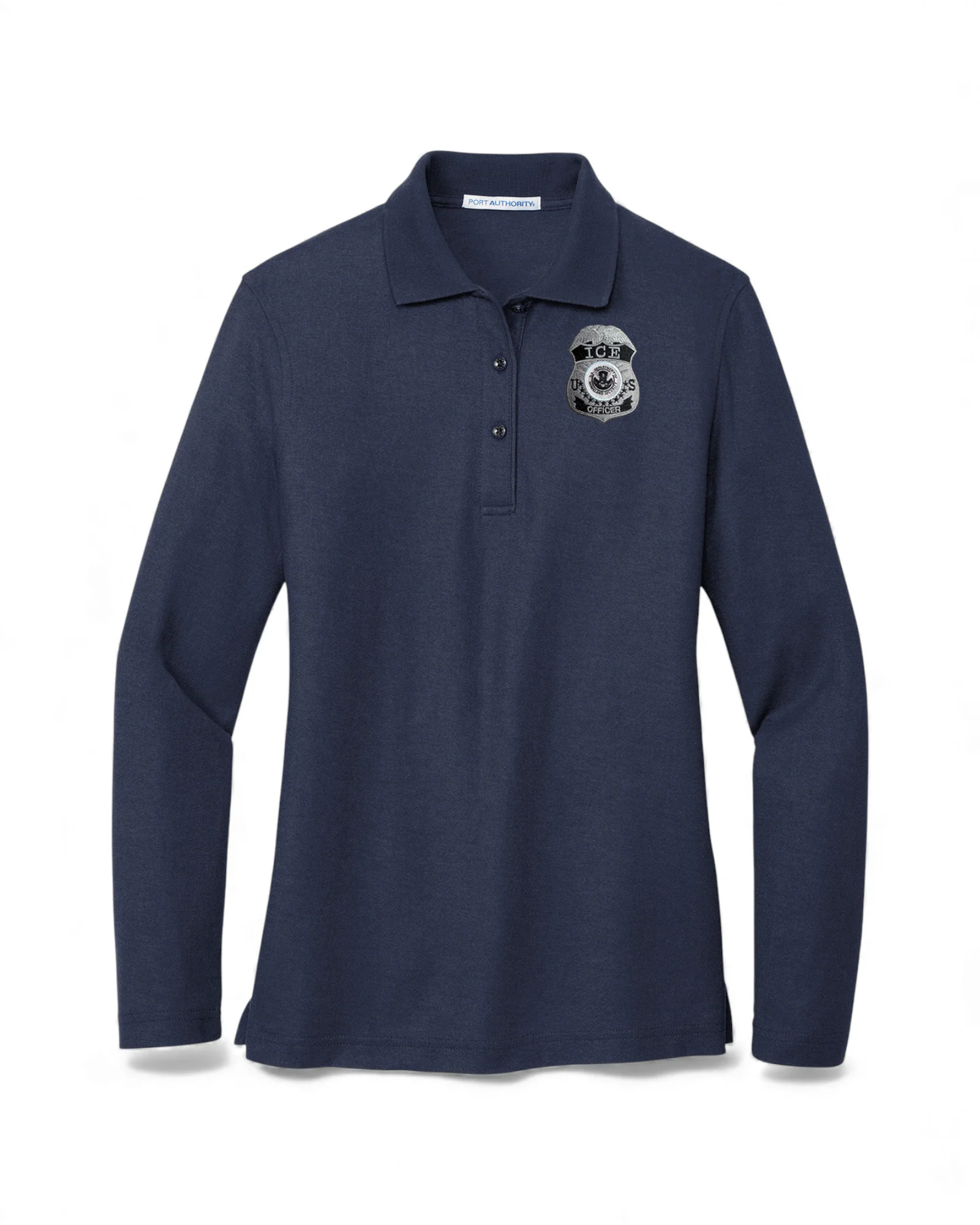 WOMEN'S LONG SLEEVE ICE OFFICER UNIFORM BADGE PORT AUTHORITY POLO - L500LS - Image 4