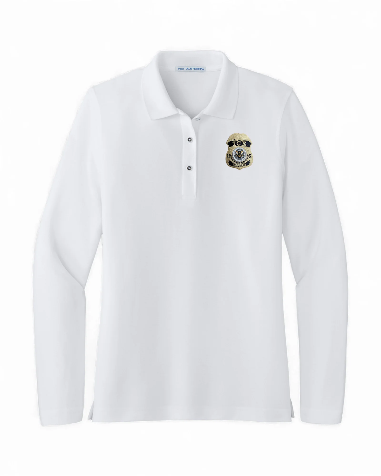 WOMEN'S LONG SLEEVE ICE OFFICER UNIFORM BADGE PORT AUTHORITY POLO - L500LS - Image 5