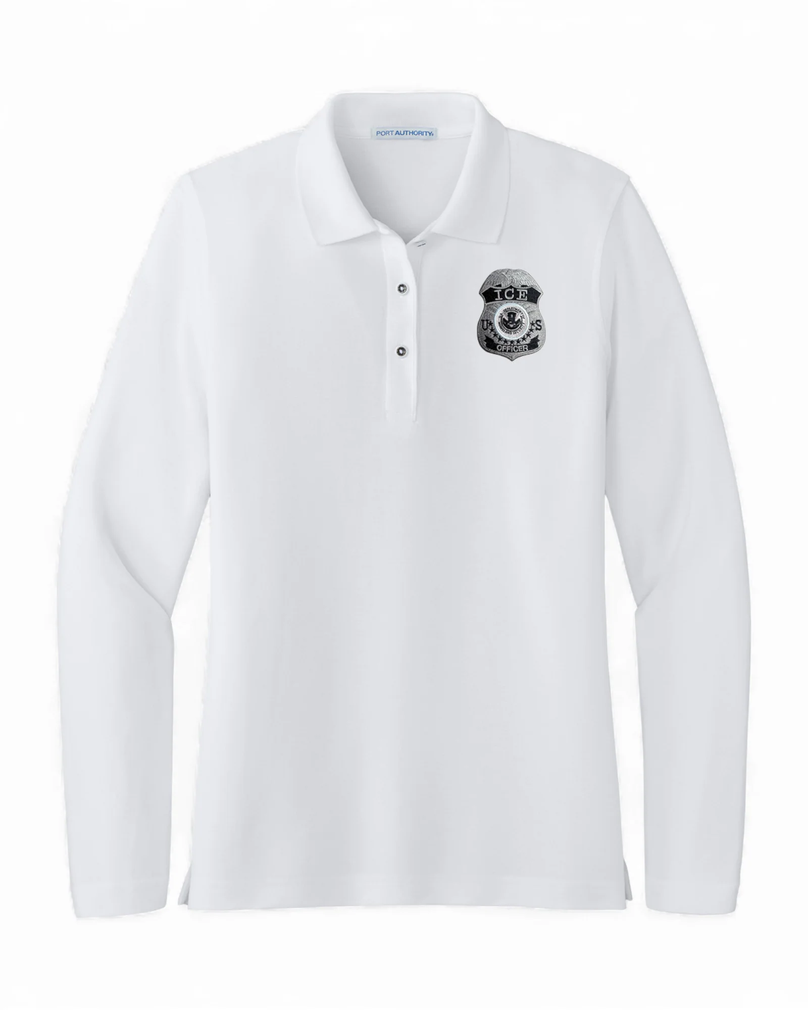 WOMEN'S LONG SLEEVE ICE OFFICER UNIFORM BADGE PORT AUTHORITY POLO - L500LS - Image 6