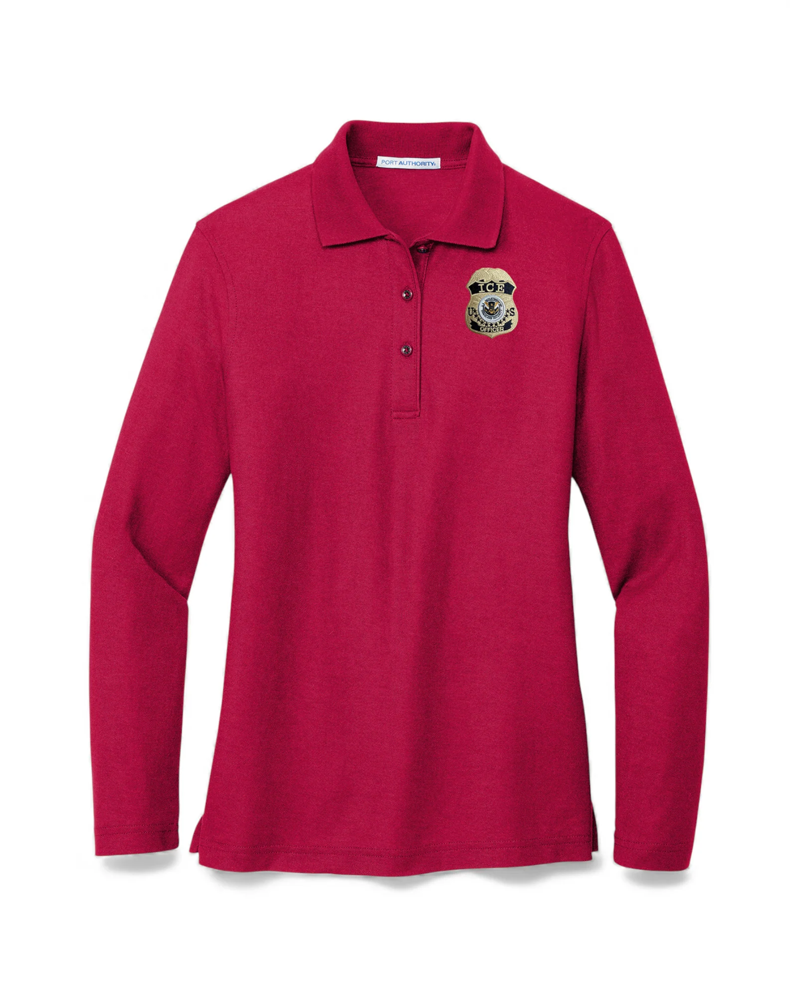 WOMEN'S LONG SLEEVE ICE OFFICER UNIFORM BADGE PORT AUTHORITY POLO - L500LS - Image 7