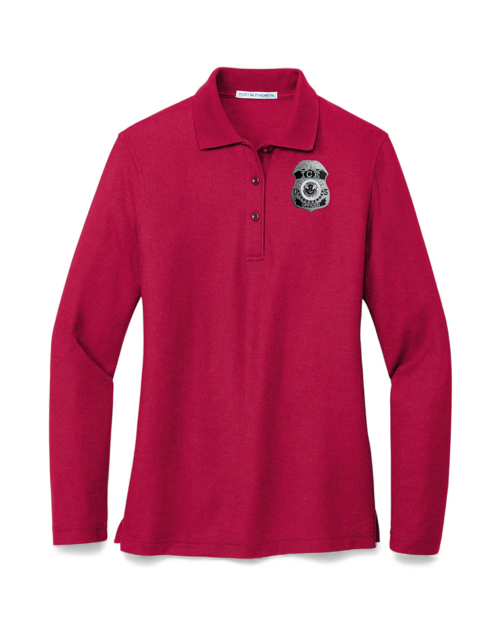 WOMEN'S LONG SLEEVE ICE OFFICER UNIFORM BADGE PORT AUTHORITY POLO - L500LS - Image 8