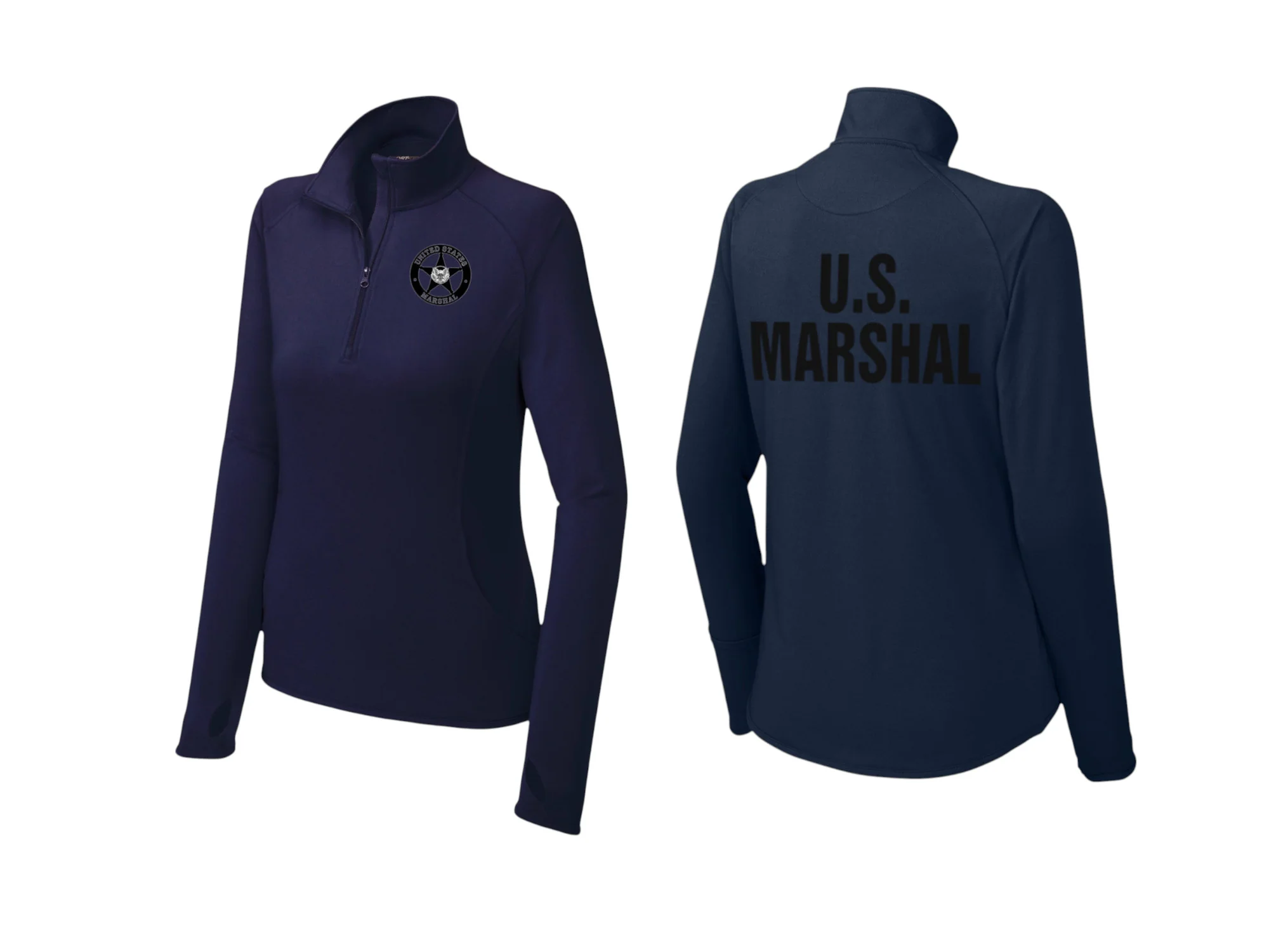 WOMEN'S USMS SPORT WICK STRETCH 1/2 ZIP PULLOVER-LST850 - Image 3