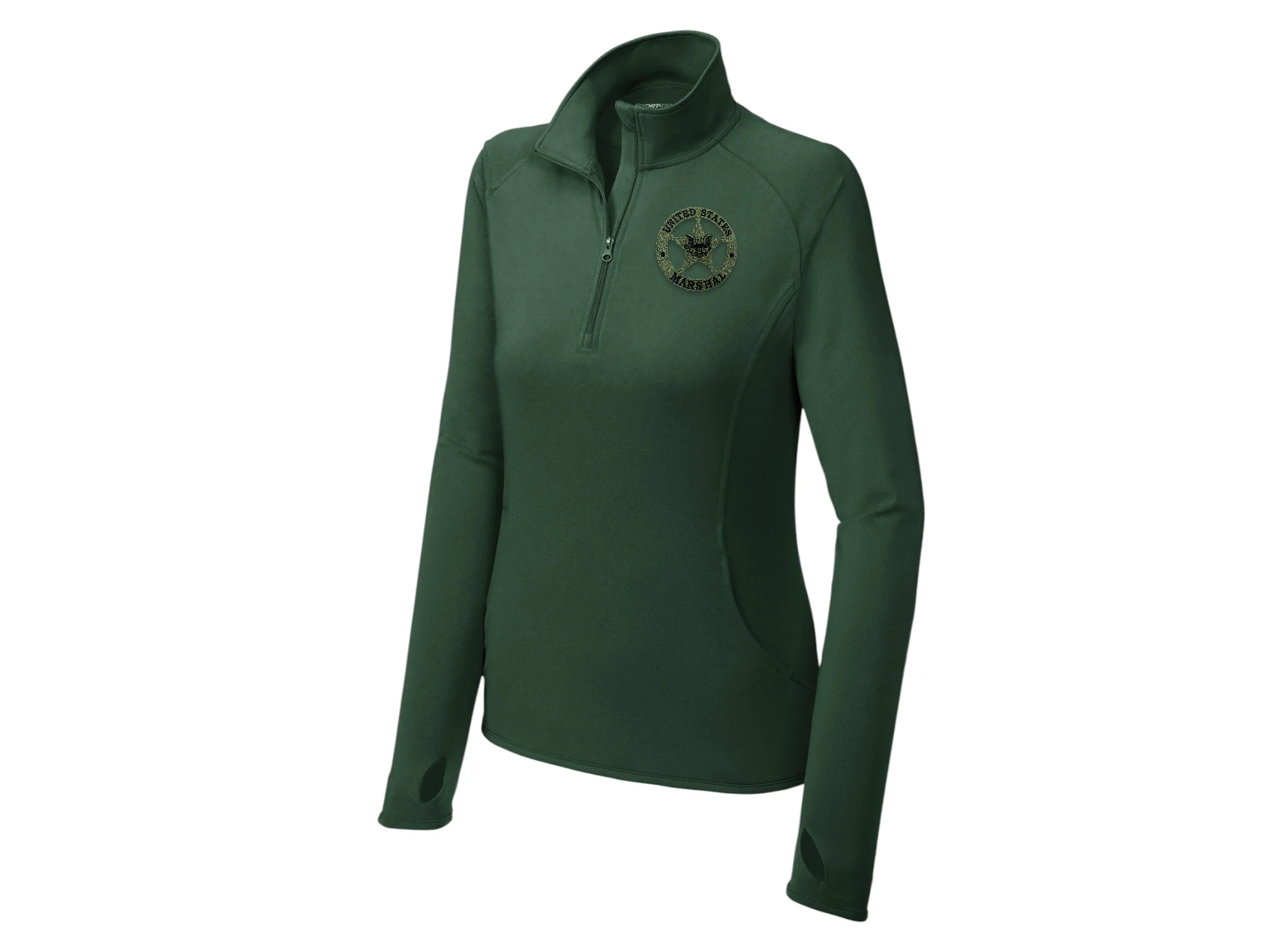 WOMEN'S EMB USMS STAR SPORT TEK SPORT WICK STRETCH 1/2 ZIP PULLOVER-LST850 - Image 9